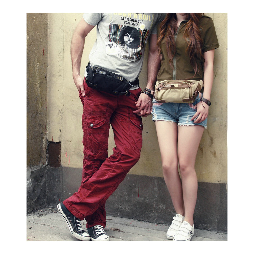 *Clearance* Canvas Waist Fanny Pack C83GRN - Picture 7 of 8